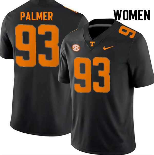 Women #93 Donald Palmer Tennessee Volunteers College Football Jerseys Stitched-Black